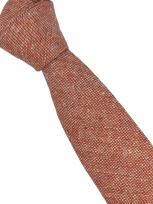 rusty red brick 100% wool  tie with speckled design